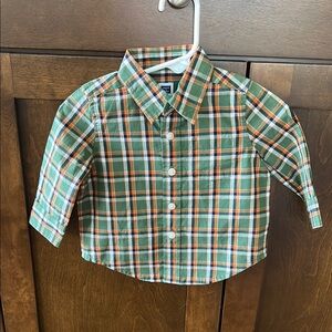 Janie and Jack plaid button down shirt size 3 to 6 months